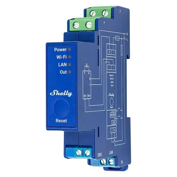 SHELLY MODUL STMÍVACÍ NA DIN LIŠTU S MĚŘENÍM SPOTŘEBY WIFI BLUETOOTH SHELLY PRO DIMMER 0/1-10V PM Výprodej