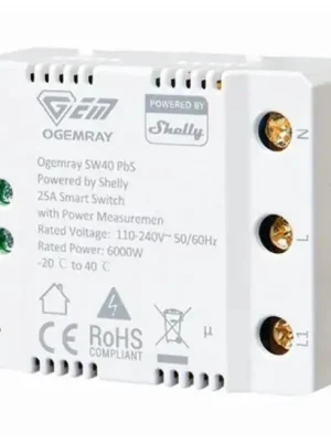 SHELLY RELÉ S MĚŘENÍM SPOTŘEBY WIFI BLUETOOTH SHELLY OGEMRAY SMART RELEY 25A Ověřený