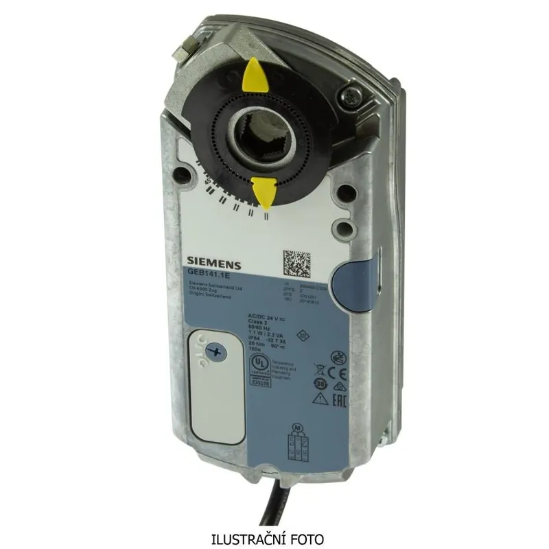 Autentický SIEMENS GEB341.1E POHON KLAPKOVÝ AC 100..240V, TOČ., 2-BOD, 3-BOD, 20NM, BEZ HAV.FUNKCE