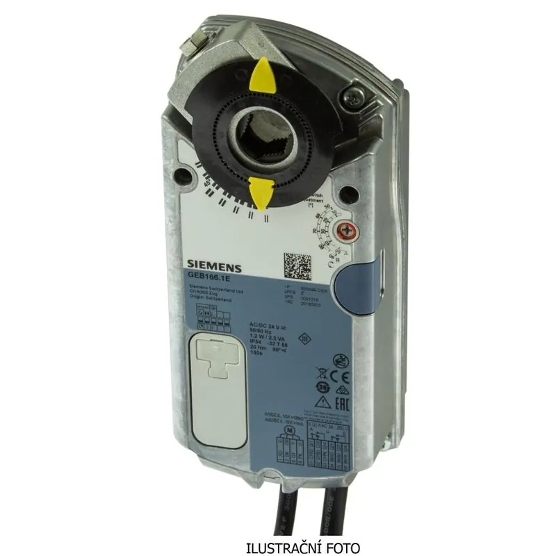 SIEMENS GEB361.1E POHON KLAPKOVÝ AC 100..240V, TOČ., ŘÍZENÍ DC 0/2..10V, 20NM, BEZ HAV.FUNKCE Originální