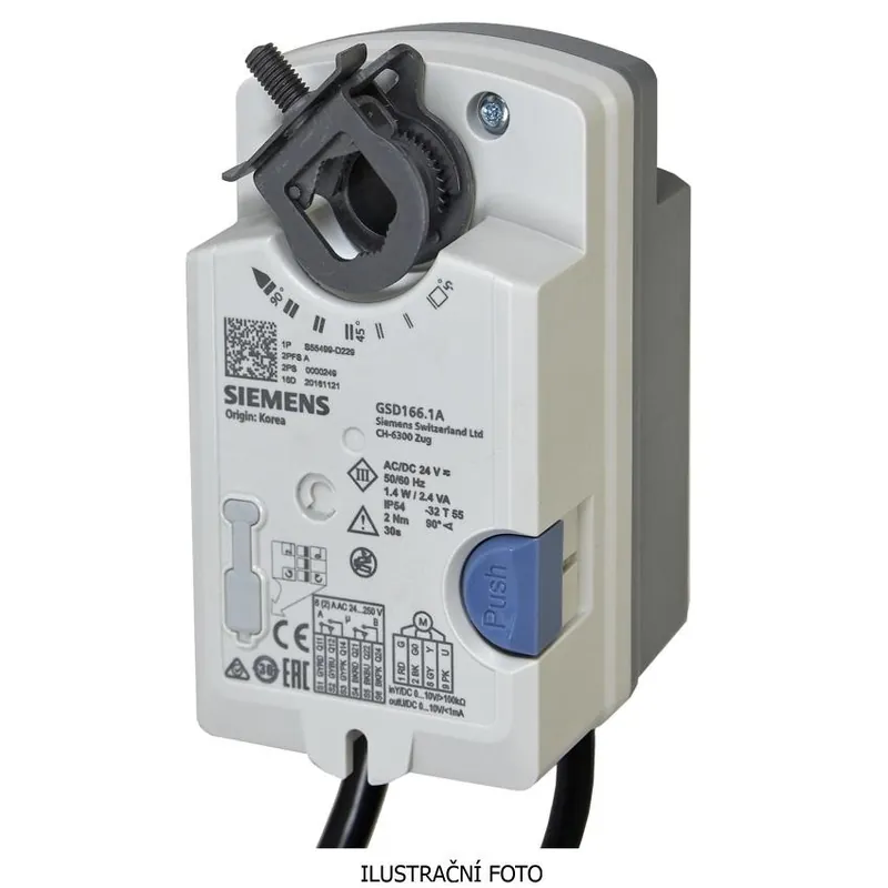 SIEMENS GSD161.1A POHON KLAPKOVÝ 24 VAC/DC, 0..10 V, 2 NM, BEZ HAV.FUNKCE Must-Have
