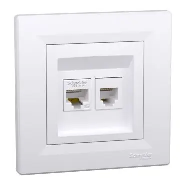 Značkový SCHNEIDER Zásuvka Asfora dat.RJ45 5e UTP+RJ11 bílá