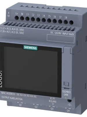 SIE 6ED1052-1MD08-0BA3, LOGO! 12/24 RCE, 8DI(4AI)/4DO, 12/24VDC, S DISPLEJEM, LOGO! 9 Výprodej