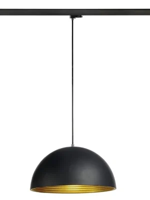 Značkový Závěsné svítidlo AULIX FORCHINI M 40 TRACK 3 E27 délka závěsu 150cm černý adaptér 1x40W matná černá/matná zlatá LA 1008541
