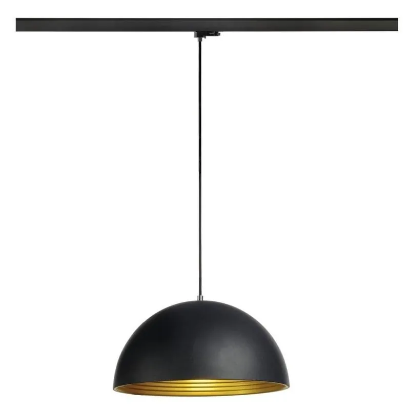 Značkový Závěsné svítidlo AULIX FORCHINI M 40 TRACK 3 E27 délka závěsu 150cm černý adaptér 1x40W matná černá/matná zlatá LA 1008541