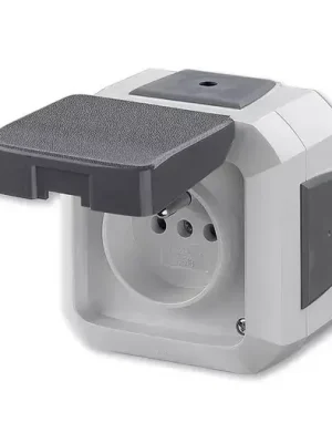 ABB VARIANT+ venkovní zásuvka IP54 s víčkem, průběžná, 5519N-C02540 S šedá, bezšroubové svorky Akční Cena