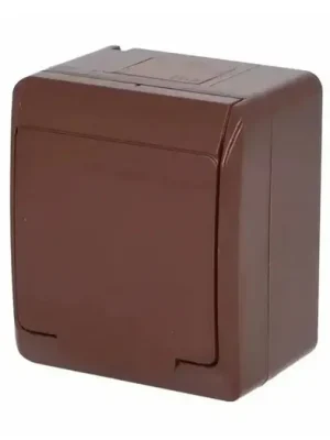 Akce Venkovní zásuvka FAMATEL GALATEA IP44 hnědá/hnědé víčko - 5321-06