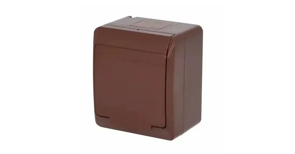 Akce Venkovní zásuvka FAMATEL GALATEA IP44 hnědá/hnědé víčko - 5321-06