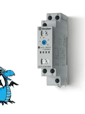 Pouze Dnes FINDER Časové relé 80.01.0.240.0000, 1P/16A, 12-240V AC/DC