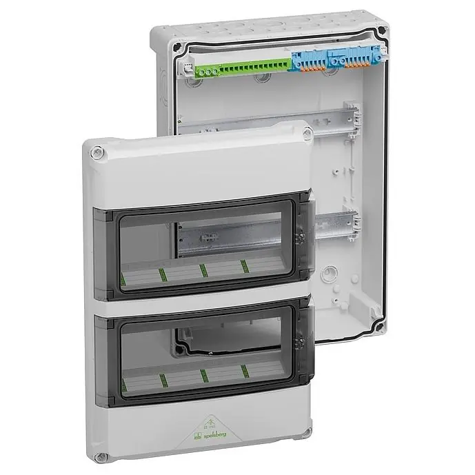 SPELSBERG SKŘÍŇ AK 24 NEW 24MOD IP65 SE SVORKAMI PE/N BEZŠROUB. 290X407X124MM 1000V AC 1500V DC 73442401 Sleva