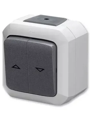 ABB VARIANT+ venkovní vypínač žaluziový IP54 ř. 1/0+1/0, 3559N-C88510 S šedá, bezšroubové svorky Novinka