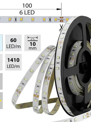 MCLED Pásek LED SMD2835 CW, 60LED/m, 14,4W/m, 1326lm/m, IP20, DC 12V, 10mm, 5m Ověřený