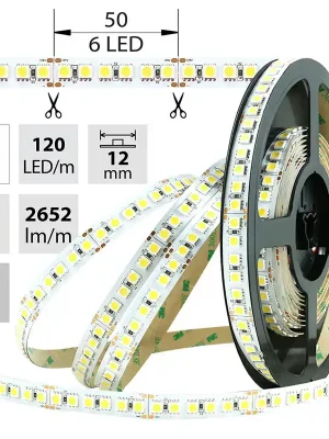 Poslední Šance MCLED Pásek LED SMD5050 NW, 120LED/m, 28,8W/m, 2652lm/m, IP20, DC 24V, 12mm, 5m