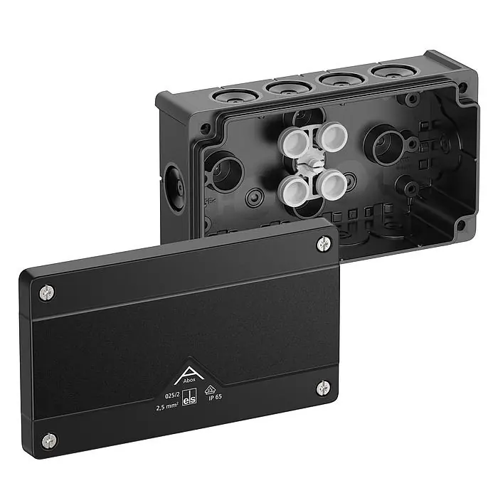 Rozbočovací krabice Spelsberg Abox 025/2-L/SW IP66 152x87x52mm prázdná dvojitá černá 80200201 Nízká Cena