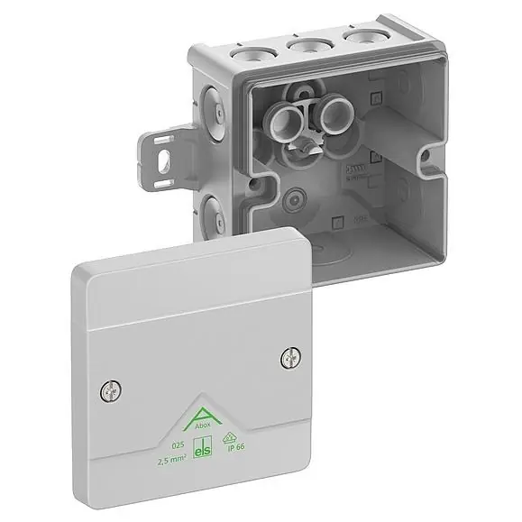 Sezónní Sleva Rozbočovací krabice Spelsberg Abox 025 AB-L IP66 87x87x52mm prázdná s vnějšími úchyty šedá 80240101