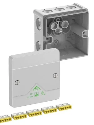SPELSBERG ABOX 025-2,5MM2 NEW KRABICE NA OM. SE SVORKOVNICÍ 5X5X2,5MM2 IP66 ŠEDÁ 87X87X52MM 80242001 Levný