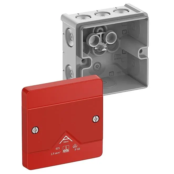 Rozbočovací krabice Spelsberg Abox 025-L/SB IP66 87x87x52mm prázdná s červeným víkem šedá 80270001 Nejlepší Volba