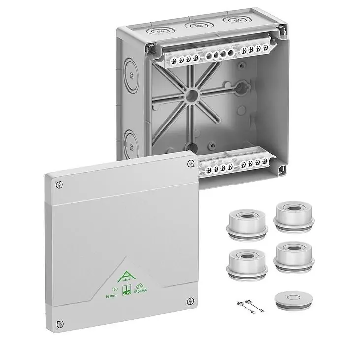 Levný Rozbočovací krabice Spelsberg Abox 160-16mm2 IP55/IP66 182x182x90 se svorkovnicí 1x5x16mm2 šedá 81642001