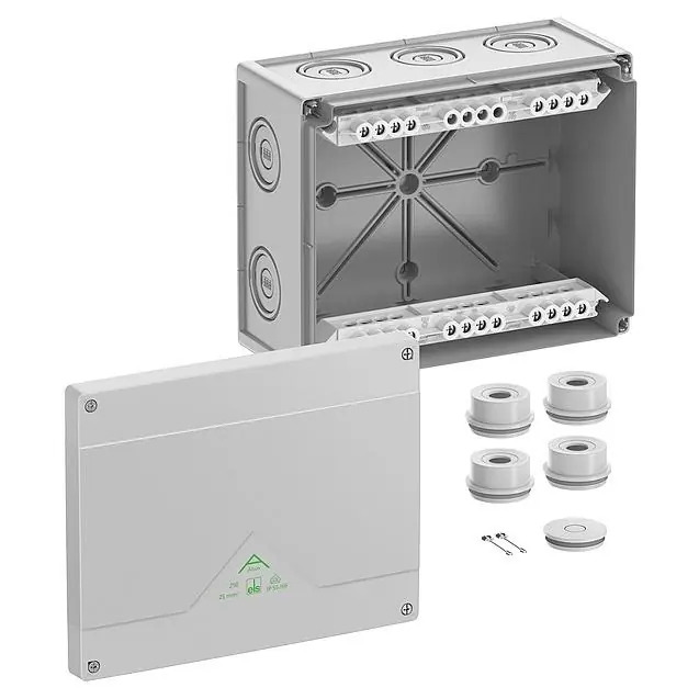 Rozbočovací krabice Spelsberg Abox 250-252 IP55/IP66 252x202x120mm se svorkovnicí 1x5x252 šedá 82542001 Nová Kolekce