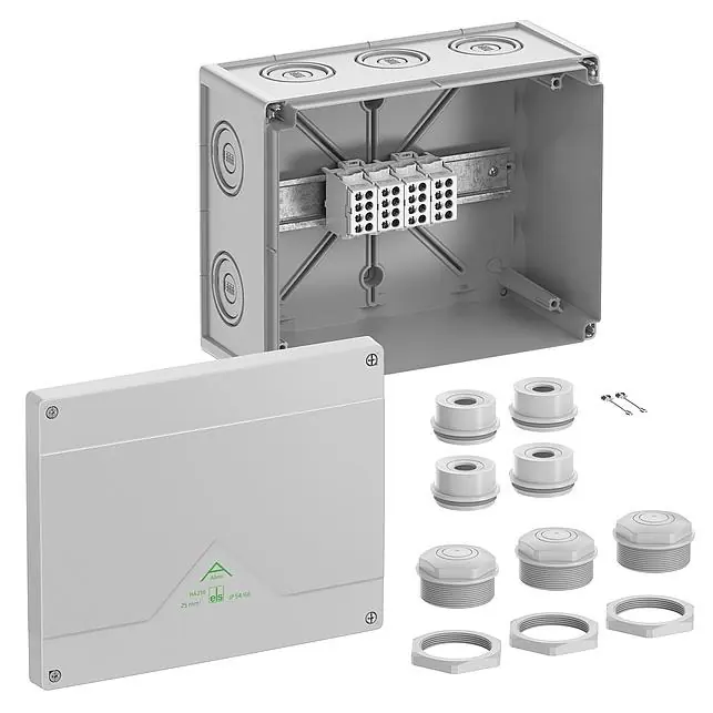 Rozbočovací krabice Spelsberg Abox HA 250 IP66 252x202x120mm se svorkovnicí 1x4x25mm šedá 48142501 Autentický