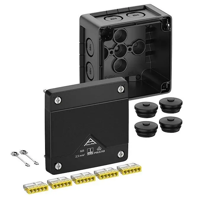 Must-Have SPELSBERG ABOX PRO 025-2,5MM2/SW NEW KRABICE NA OM. SE SVORKOVNICÍ 5X5X2,5MM2 IP66/IP67/IP69 ČERNÁ 92X92X60MM 40202001