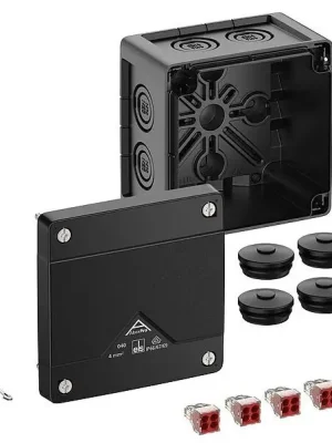 Výprodej SPELSBERG ABOX PRO 040-4MM2/SW NEW KRABICE NA OM. SE SVORKOVNICÍ 5X4X4MM2 IP66/IP67/IP69 ČERNÁ 102X102X70MM 40402001