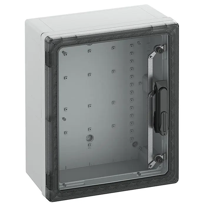 Rozvaděč prázdný Spelsberg GEOS-S 4050-22-to/SH průhledná/šedá s klikou IP66/67/69 IK09 UV stabilní UI=1000V AC 1500V DC 400x500x226mm 72174501 Cenová Bomba