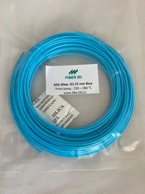 Tovární Cena Vzorek FIBER3D ASA - svítící ve tmě 1,75 mm 10 m