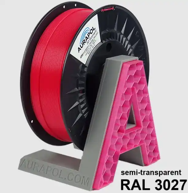 PLA filament malinový semitransparentní 1,75 mm Aurapol 1kg Sezónní Sleva