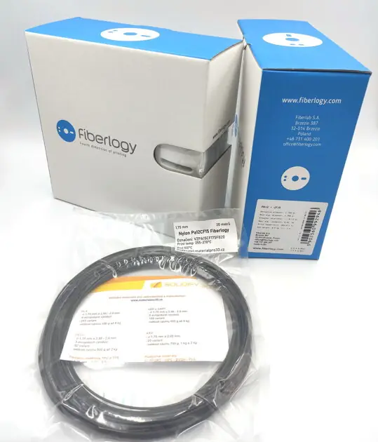 VZOREK 20 metrů - Nylon PA12 + CF15 černý 1,75mm Fiberlogy Must-Have
