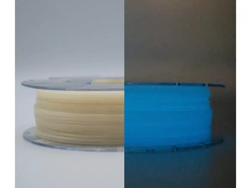 PLA filament 1,75 mm modrý svíticí ve tmě Devil Design 0,33 kg Dokud Zásoby Vydrží