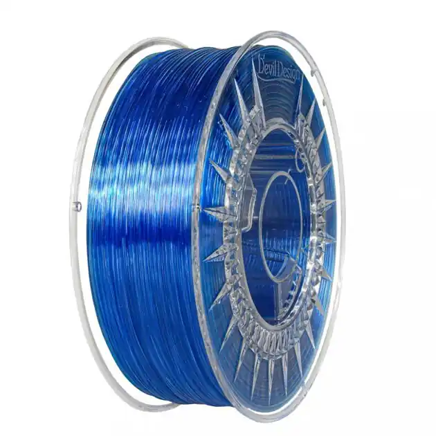 Kup Teď Filament Devil Design PETG STŘEDNĚ MODRÁ TRANSPARENTNÍ 1,75 mm 1 kg.