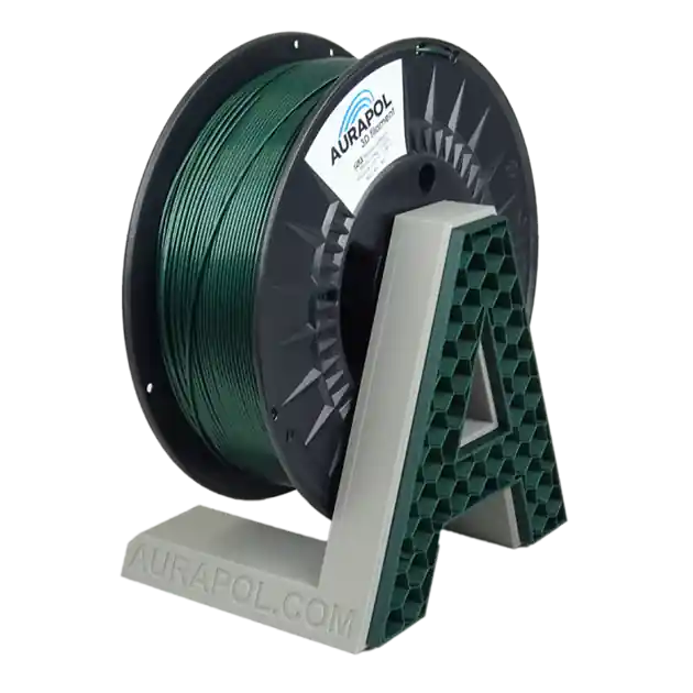 Filament AURAPOL PLA ZELENÁ METALÍZA 1,75 mm 1 kg. Víkendová Akce