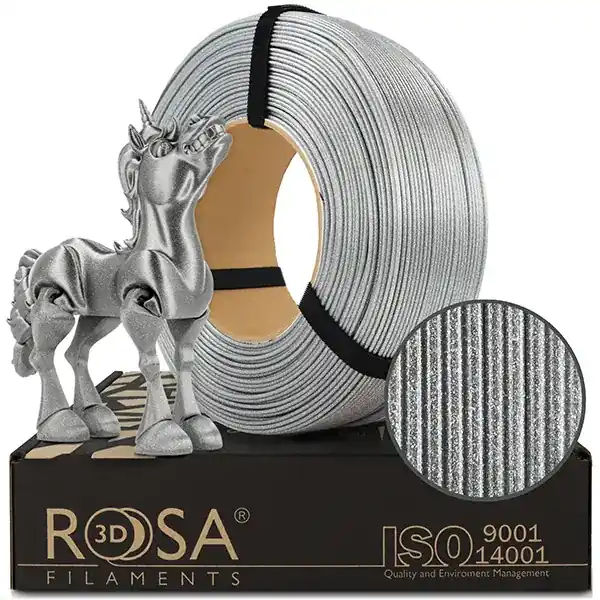 Cenově Výhodný ReFill ROSA3D PLA GALAXY STŘÍBRNÁ "BRILLANT"/ 1,75 mm 1 kg