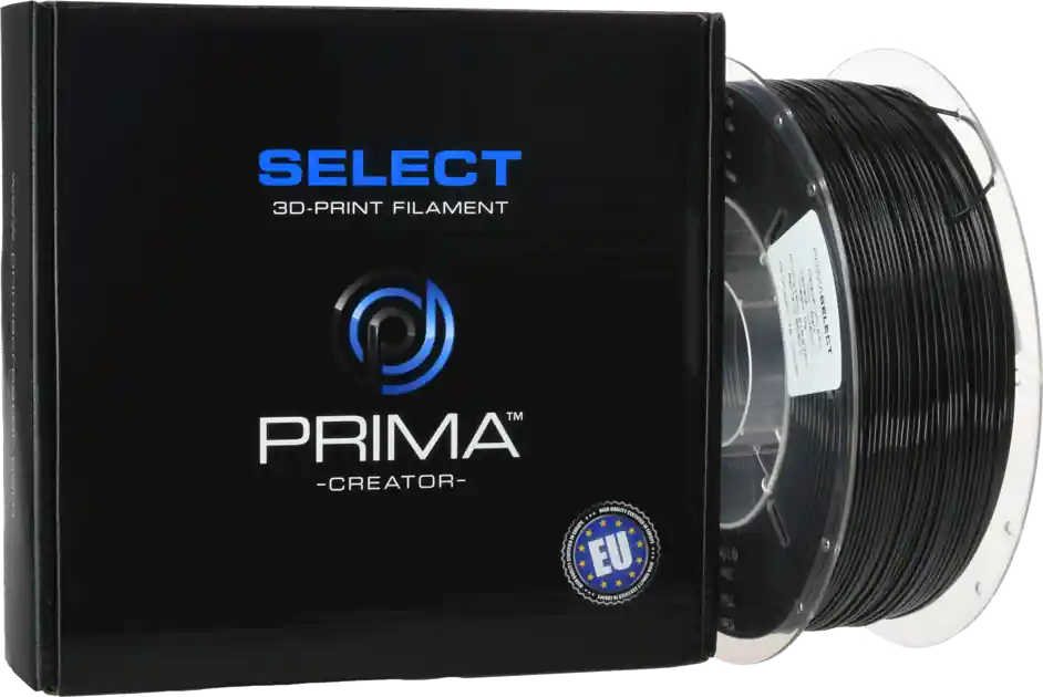 Nová Kolekce PrimaSelect TPU 64D - Černá - 1.75mm - 1kg