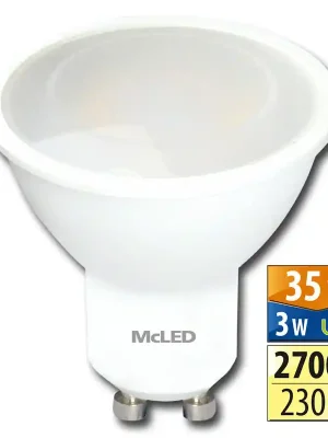 Bezpečná Platba MCLED Žárovka LED 3W-35 GU10 2700K 100°