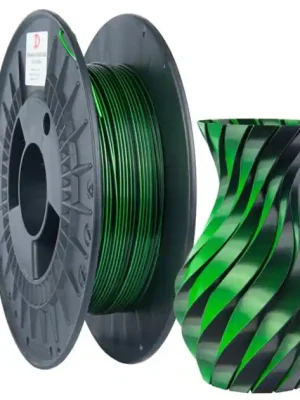 Zlevněný Filament 3D POWER SILK DUAL ZELENÁ+ČERNÁ 1,75 mm 0,3 kg.
