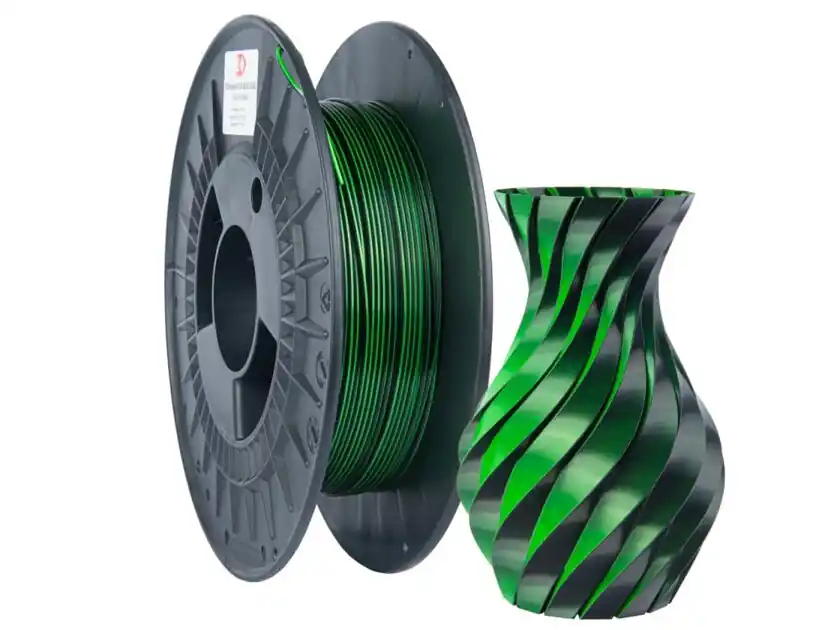 Zlevněný Filament 3D POWER SILK DUAL ZELENÁ+ČERNÁ 1,75 mm 0,3 kg.