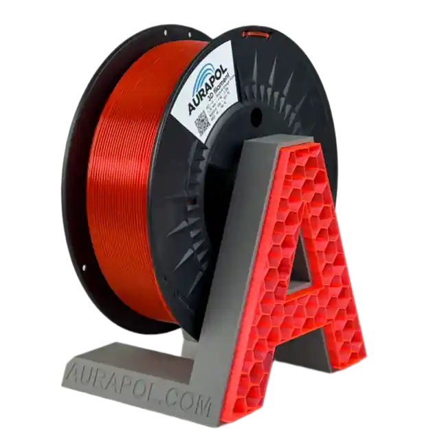 Filament AURAPOL PETG STAINED ORANGE GLASS TRANSPARENT 1,75 mm 1 kg. Autentický