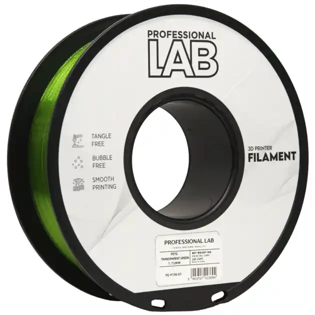 Výhodná Nabídka Filament Professional LAB PETG TRANSPARENTNÍ ZELENÁ 1,75 mm 1 kg