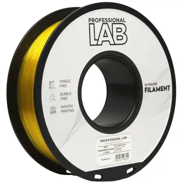 Originální Filament Professional LAB PETG TRANSPARENTNÍ ŽLUTÁ 1,75 mm 1 kg