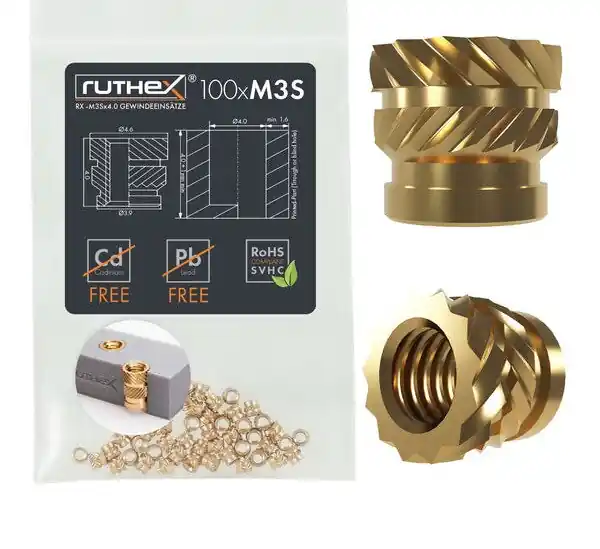 Ruthex M3 Krátká závitová vložka – Rx-M3Sx4.0 - 100 ks Koupit Online