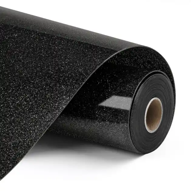 LOKLiK Třpytivý nažehlovací vinyl - 30,5 x 90 cm - Černý Ověřený